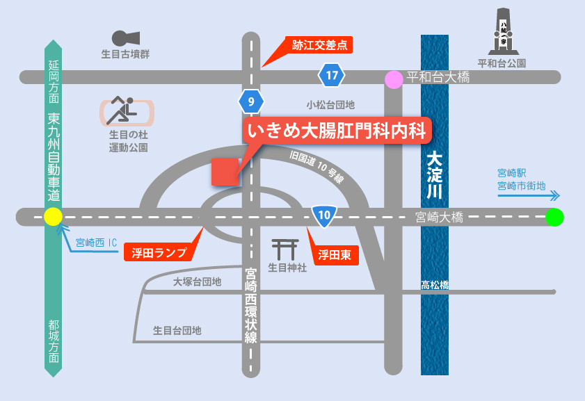 いきめ大腸肛門科内科の地図